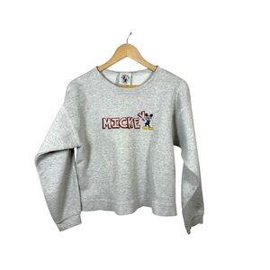 Vintage Mickey & Co Mickey Mouse Crewneck Sweatshirt Boxy Cropped Gray Small